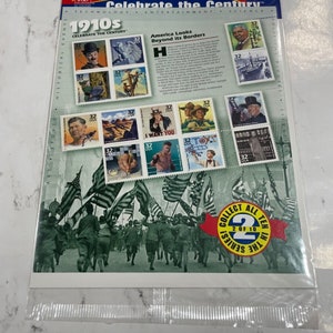 Vintage USPS 1910er Jahre Celebrate The Century Briefmarkensammlung Seite VERSIEGELT