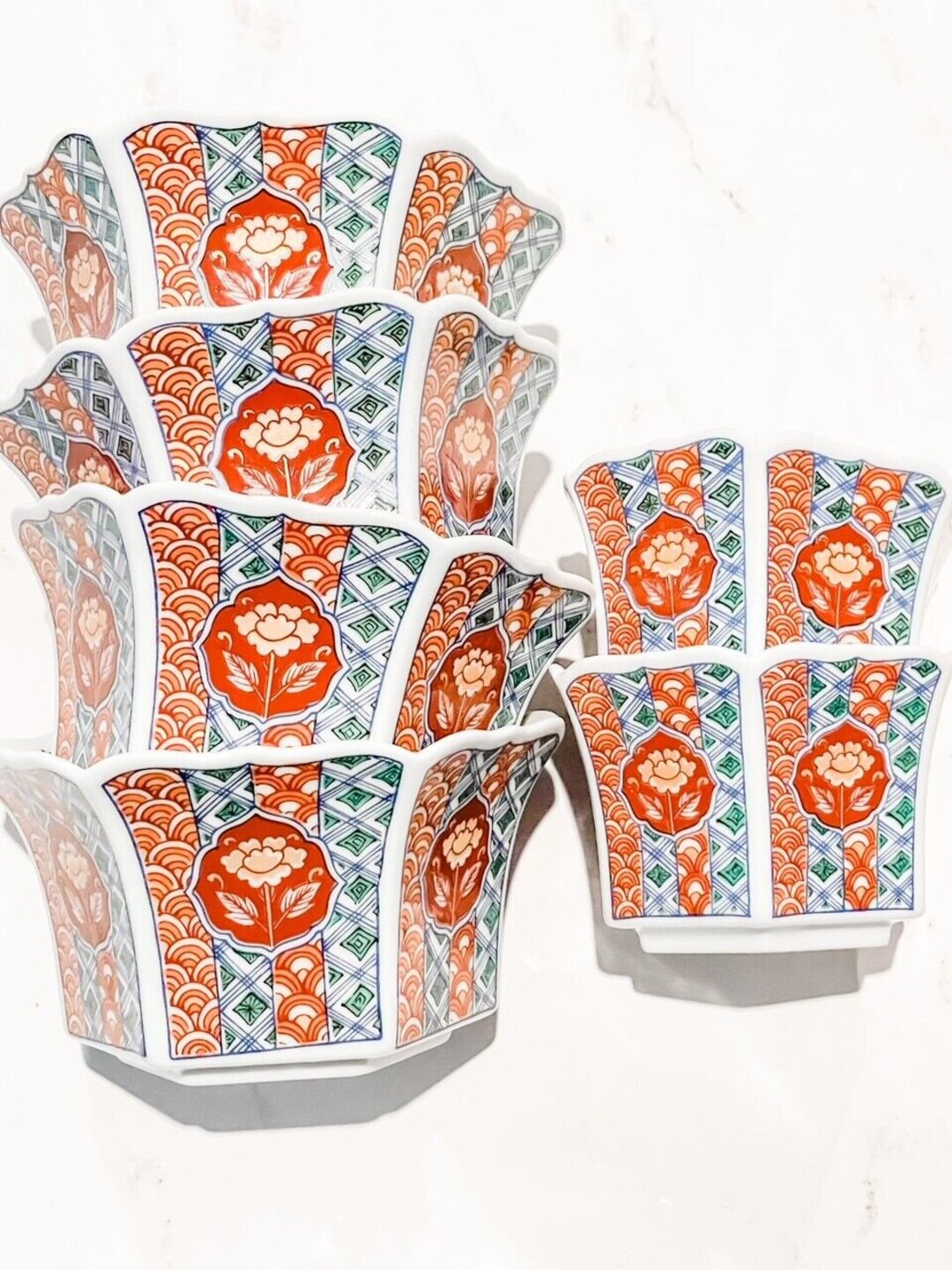 Vintage Japanese Bowls 2 Sizes 6 Total Etsy