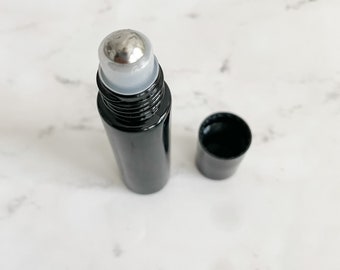 Roller Bottle 10ml Black Empty Stainless Steel Roller