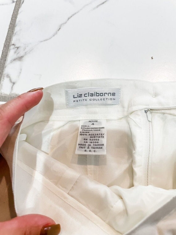 Vintage Liz Claiborne White Linen Pencil Skirt Pe… - image 2