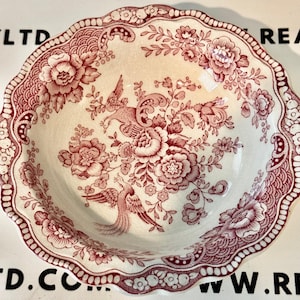 Vintage Crown Ducal Bristol Pink Toile Berry Bowl IMPERFECT CHIPPED