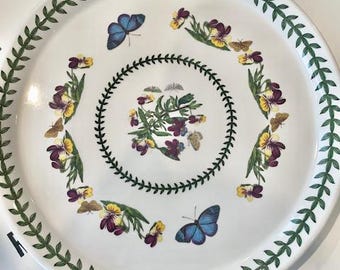 Vintage Portmeirion Botanic Garden Buffet Plate Butterfly and Pansies 10.75"