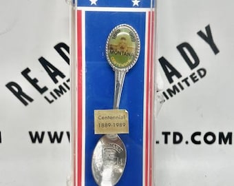 Vintage Montana Centennial 1889-1989 Etched Collector's Souvenir Spoon NEW