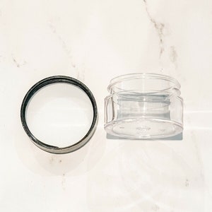Clear Thick Wall Jar with Black Lined Cap 0.5oz NEW