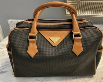 Vintage Yves Saint Laurent YSL Boston Bag Basket Weave PVC Leather