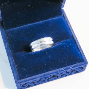 Two Finish Stainless Steel Double Ridged Ring