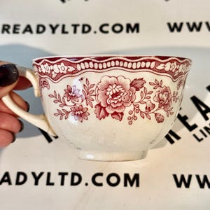 Vintage Crown Ducal Bristol Pink Toile Coffee Tea Cup