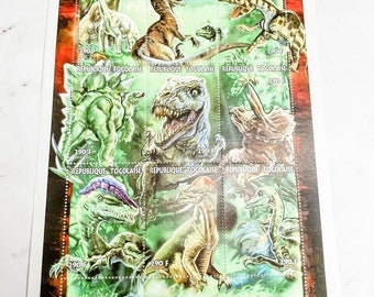 Vintage 1997 290 F Poste Republique Togolaise Dinosaur Stamps 9 Stamps