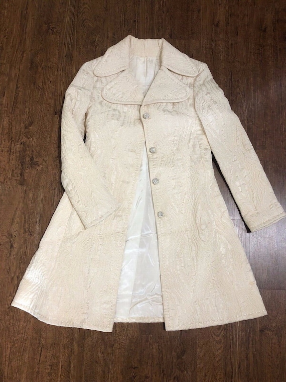 Vintage Women's Trench Dress Coat Beige XSmall Qu… - image 1