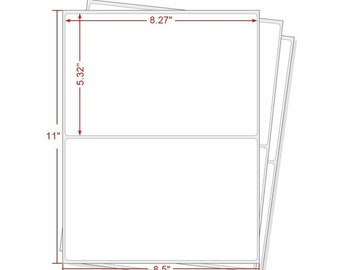 LABEL Half Sheet Shipping Labels - 2 Per Page