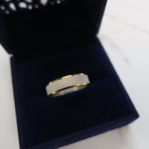 Titanium Pearl Polish Band Ring