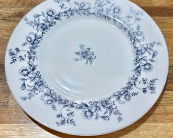 Vintage Arcopal Glenwood Blue & White Floral Salad Bread Dessert Plate 7.75"