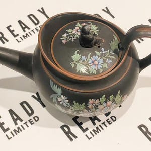 Vintage Wedgewood Black Basalt Capriware Teapot RARE