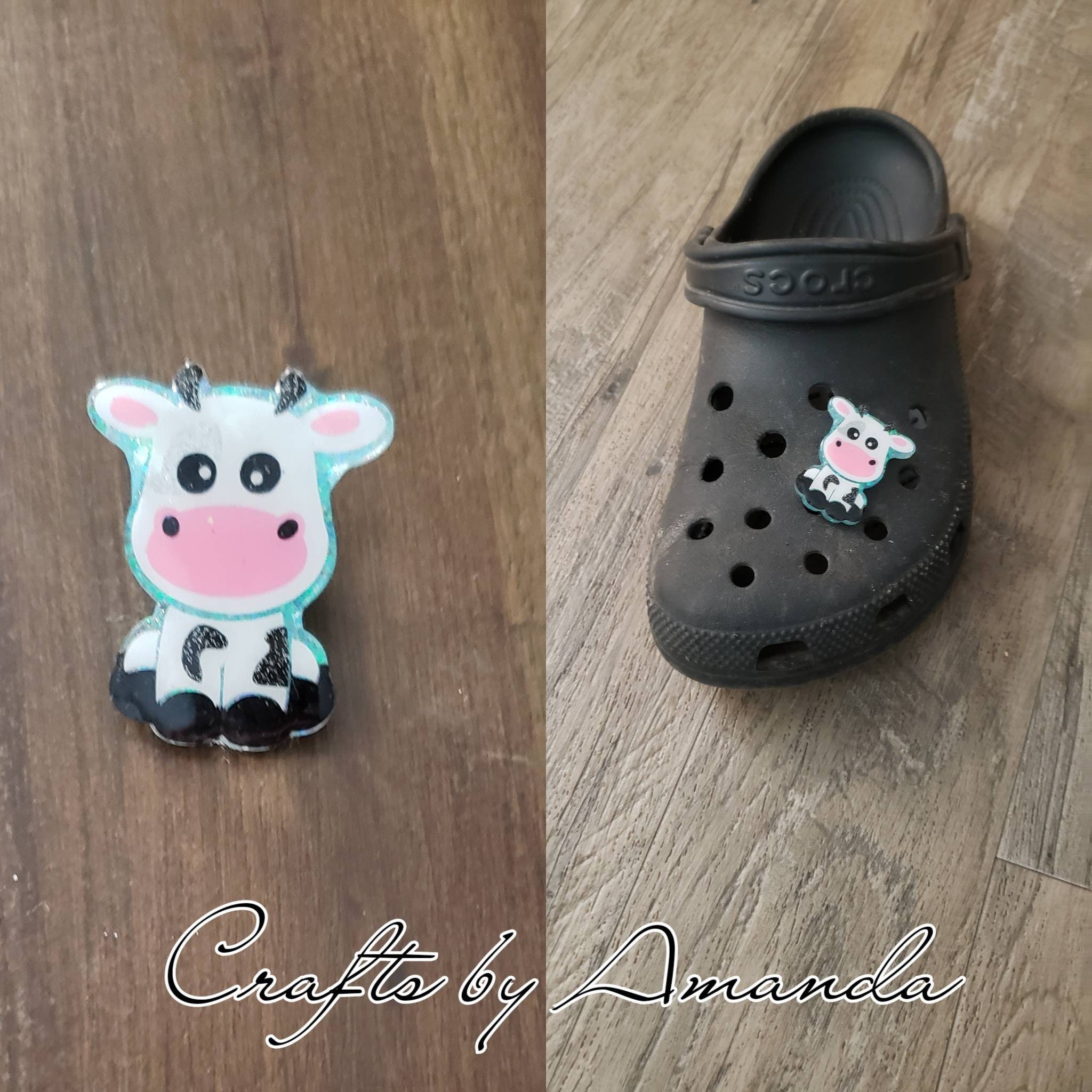 Cow Croc Charm Croc Charm Glitter Croc Charm Glitter Cow Etsy