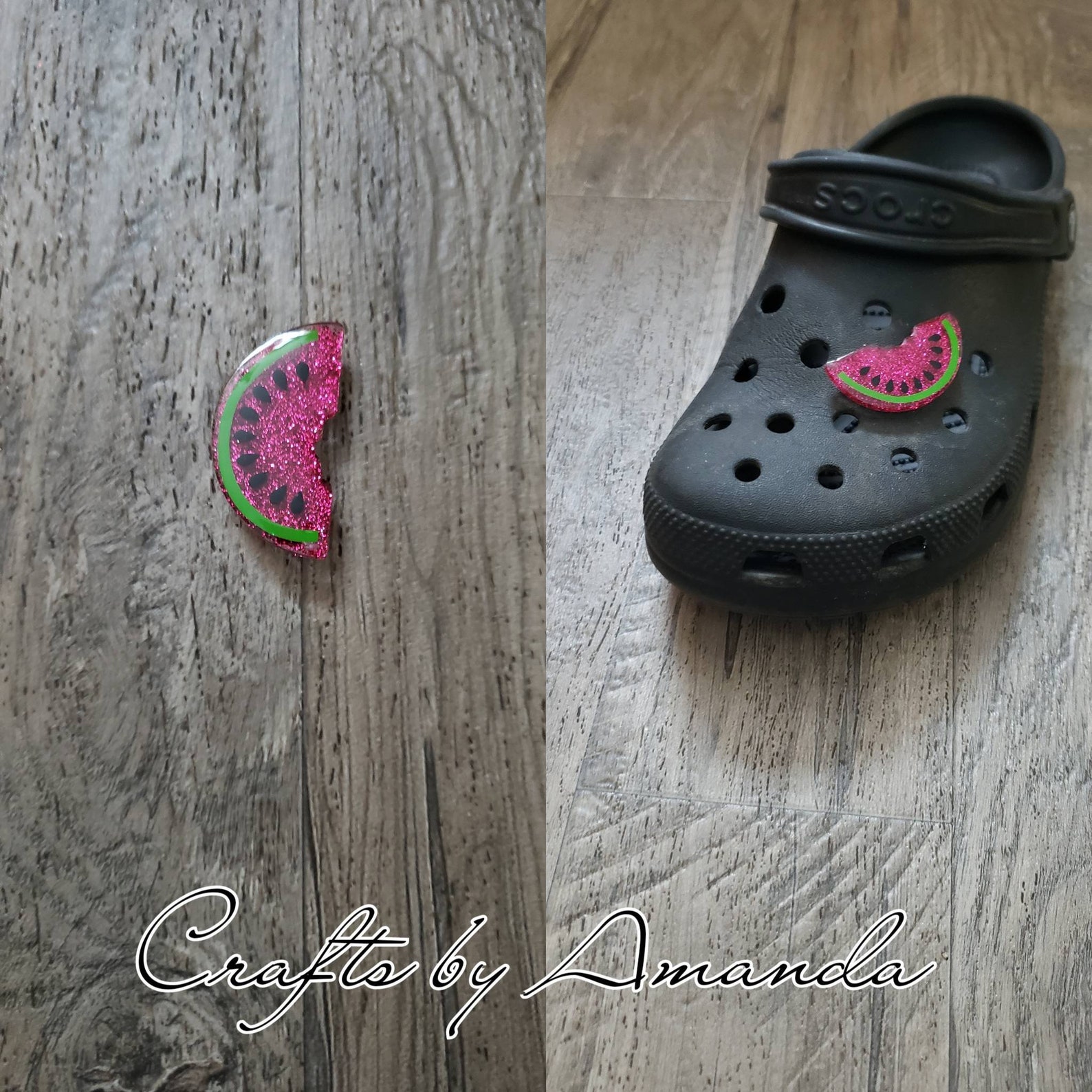 Watermelon Croc Charm Glitter Croc Charm Croc Shoes Etsy