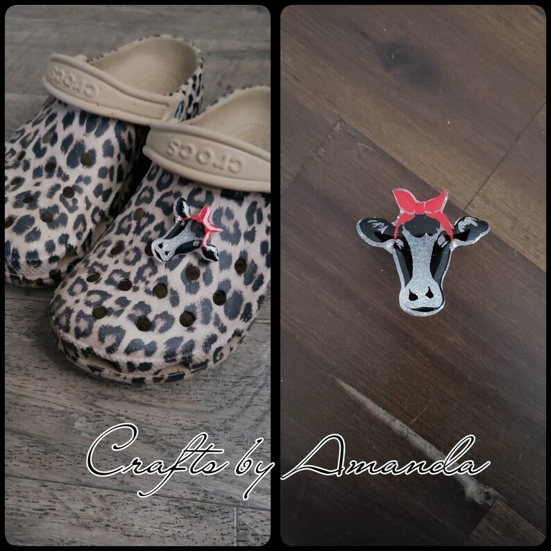 Croc Charm Cow Croc Charm Croc Shoes Glitter Croc Charm Etsy UK