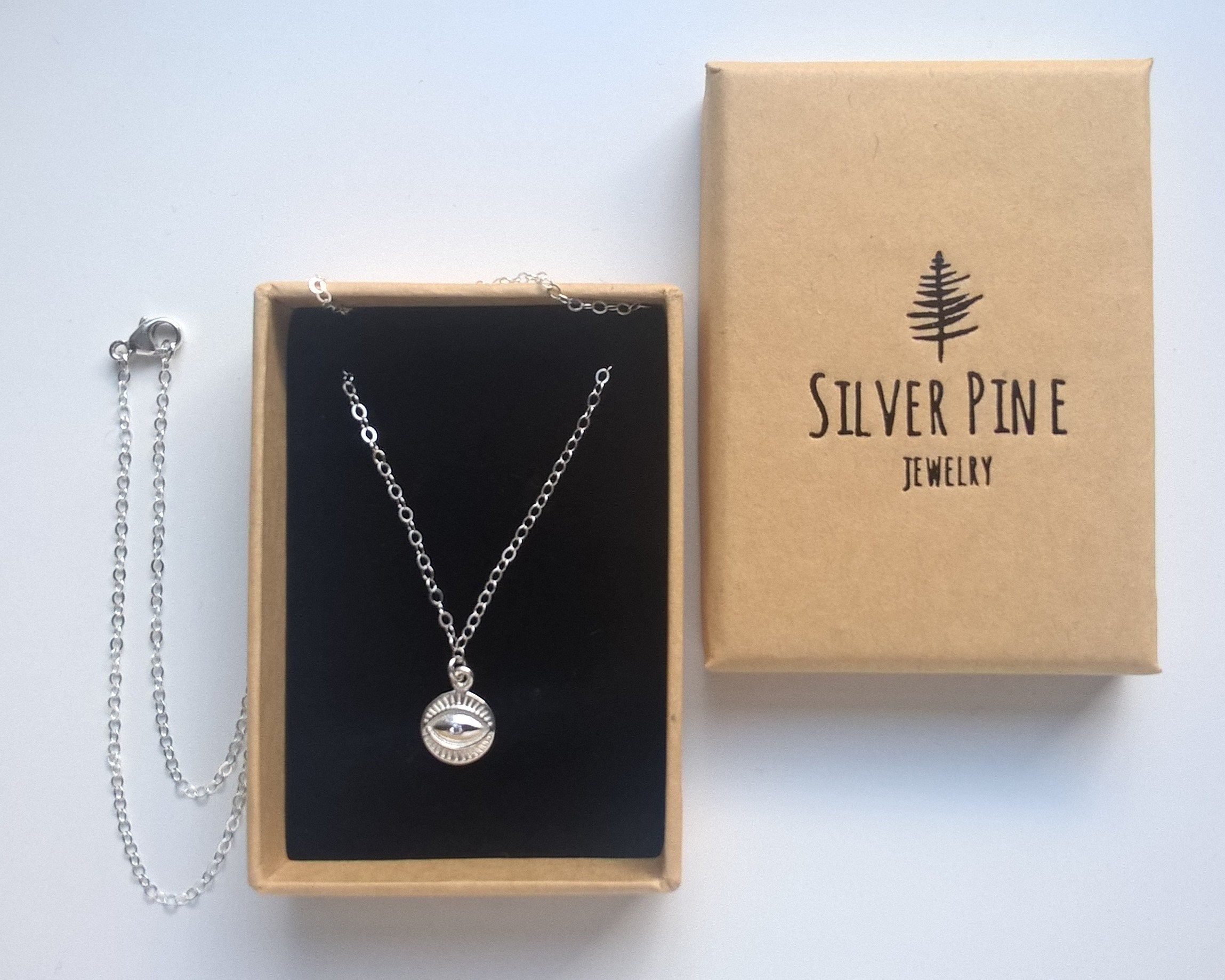 Sterling Silver Evil Eye Pendant 