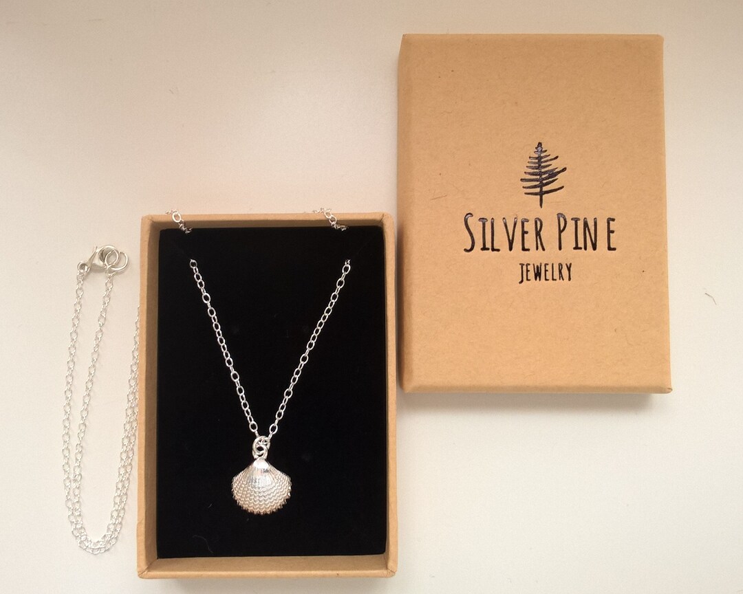 925 Sterling Silver Seashell Necklace, Sea Shell Necklace, Seashell ...