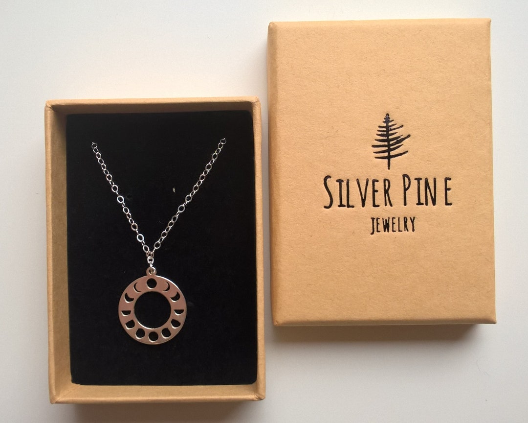 Moon Phase Necklace, 925 Sterling Silver Moon Necklace for Women, Moon ...