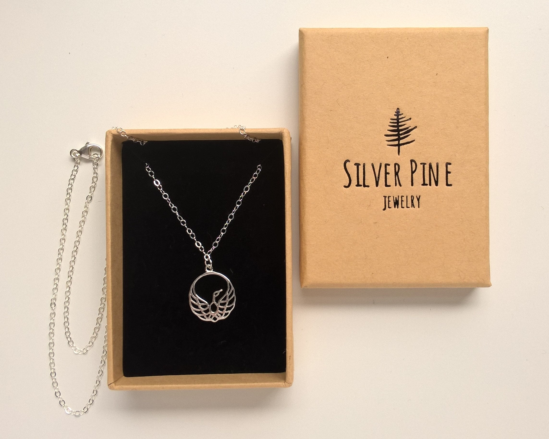DAYLINLOVE Collana Fenice In Argento 925 Con Agata Rossa - Ciondolo Uccello Di Fuoco, Gioiello Significativo Per Donne, Regalo Con Scatola