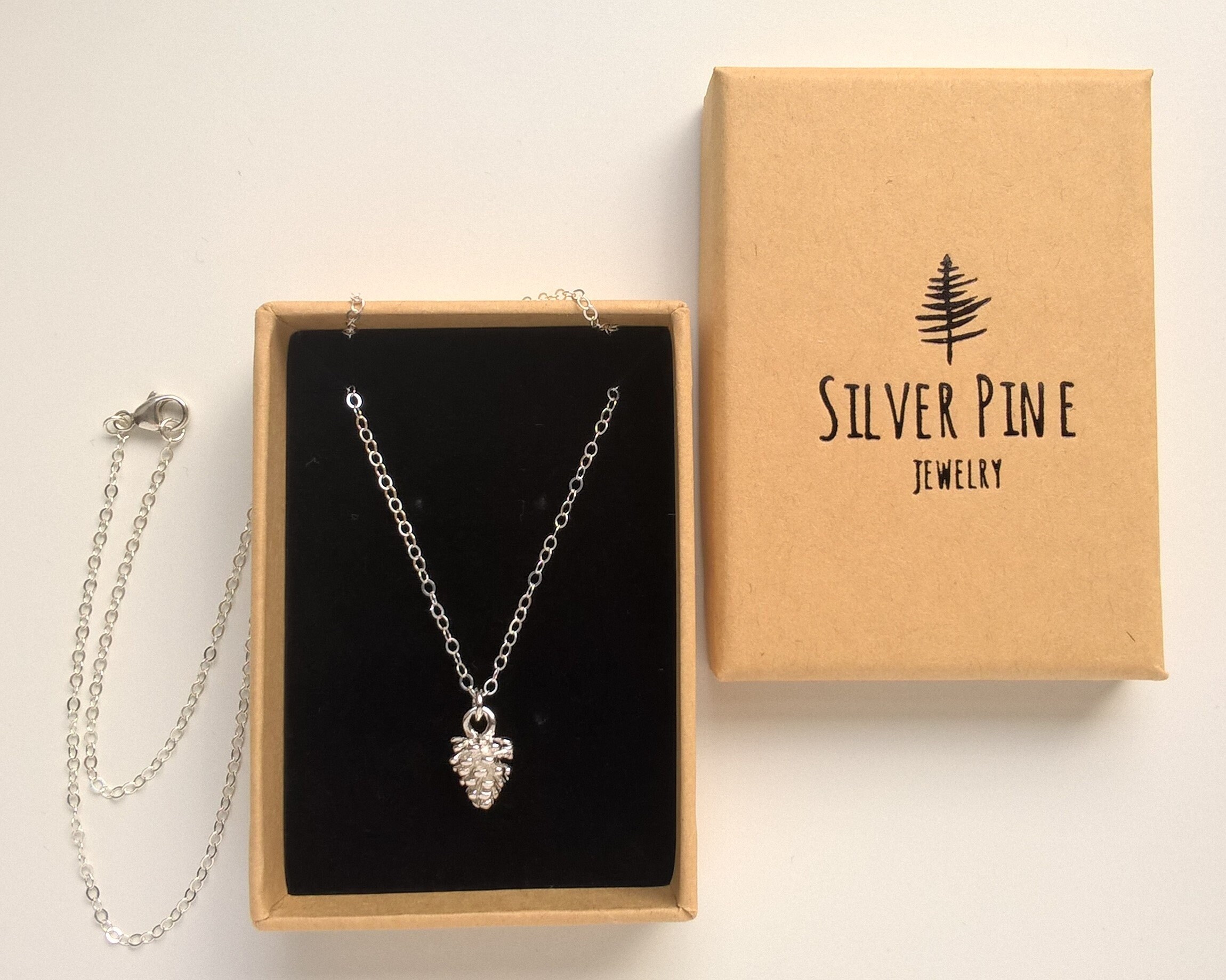 Pine Cone Sterling Silver Charm Pendant Necklace Woodland Nature Jewelry Pine Cone Sterling Silver Charm Pendant Necklace Woodland Nature Jewelry