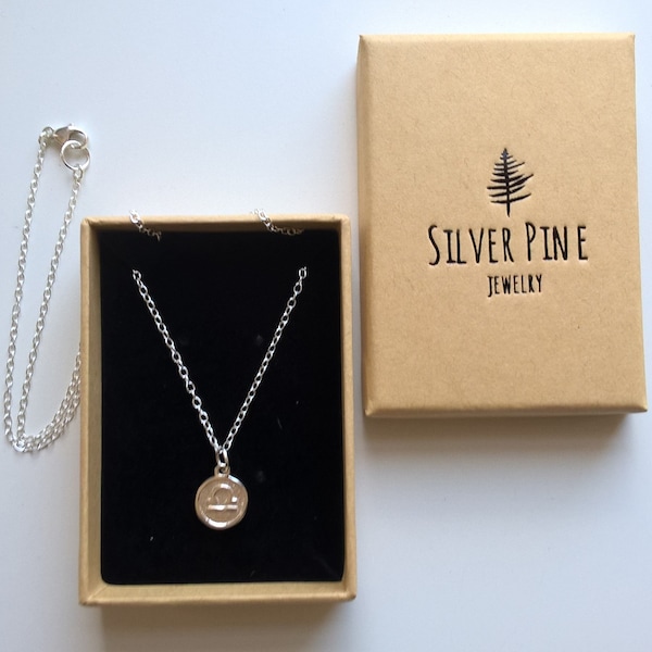 Sterling Silver Libra Necklace, Libra Pendant, Zodiac Necklace, Star Sign Necklace, Astrology Necklace, Horoscope Necklace, Libra Gifts