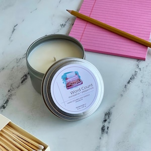 Word Count Soy Wax Candle | Writing Candle, Writer Gift, Writer Gifts
