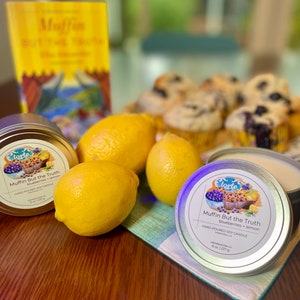 Blueberry and Lemon Scented Natural Soy Wax Candle, Muffin But the Truth