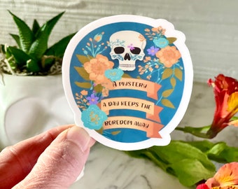 A Mystery A Day Keeps The Boredom Away  Sticker - Reader Stickers - Reading Accessories for Book Lovers