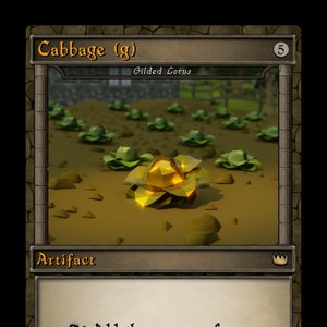 OSRS Cabbage (g) (Gilded Lotus) Original Art Playtest Karte von Brvcifer