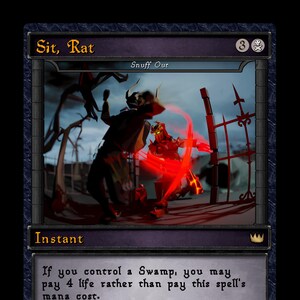 OSRS Sit, Rat (Snuff Out) - Original Art OSRS MtG Proxy Card by Brvcifer
