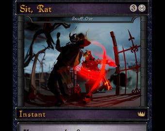 OSRS Sit, Rat (Snuff Out) - Original Art OSRS MtG Proxy Card by Brvcifer