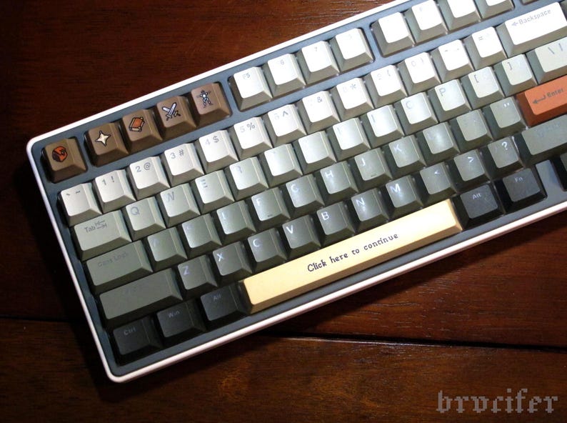 OSRS Tastenkappen - Premium RuneScape F-Schlüssel Tastenkombinationen Set, hochwertige Dye Sub PBT, mechanische Tastatur Gaming-Tastenkappen F Keys + Spacebar