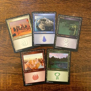 Tierras básicas de OSRS (1 de cada una): cartas de prueba con ilustraciones originales de Brvcifer