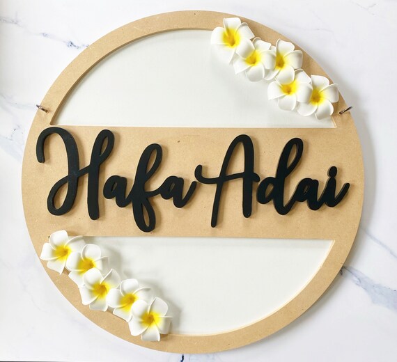 Hafa Adai Welcome Sign Wood Laser Cut Home Decor Etsy