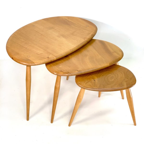 Ercol No. 354 Pebble Nest of Tables - Perfectly Restored