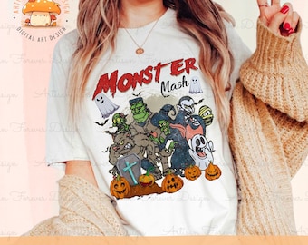 Monster Mash png, Halloween Digital File, Vintage Ghost Halloween png, Monster Tee, Halloween png, Monster mash, spooky season