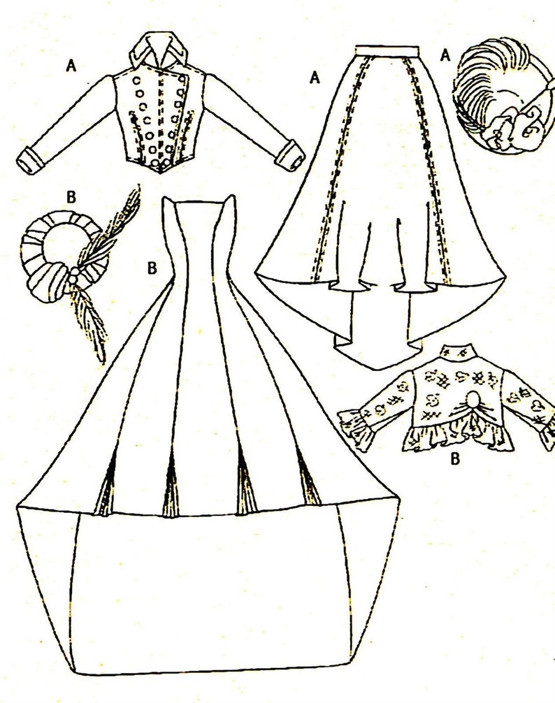 Butterick 6374 Delineator Girls Circa 1900 Jacket Skirt Hat Dress Overblouse Doll Clothes Sewing Pattern Uncut FF