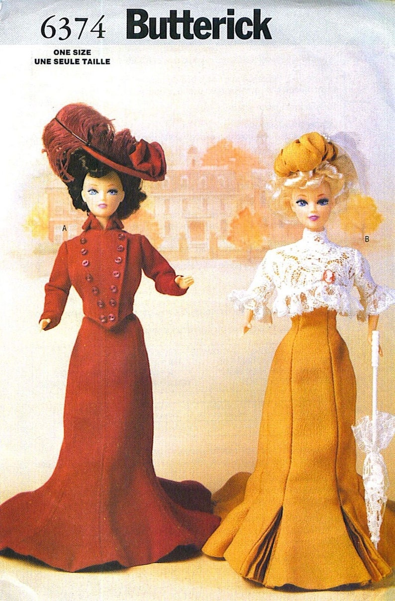 Butterick 6374 Delineator Girls Circa 1900 Jacket Skirt Hat Dress Overblouse Doll Clothes Sewing Pattern Uncut FF