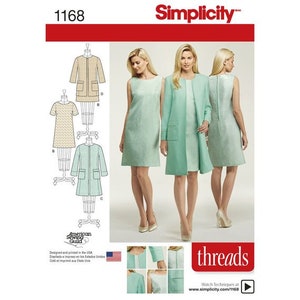 Simplicity 1168 S0861 Misses'/ Miss Petite Dress in 2 Lengths and Lined Coat or Jacket Sewing Pattern  Size 6-14 or 16-24 / Uncut, FF