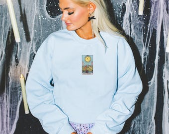 The Moon Tarot Sweatshirt, Tarot Card Design, Unisex Crewneck, Gift for Tarot Enthusiasts, Vintage Inspired Rider-Waite Apparel, Intuition