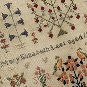 メアリー・エリザベス・リート 1865年 サンプラー複製版、クロスステッチパターン PDF、カウントスレッド Xstitch デジタルファイル即時ダウンロード、スポットサンプラー