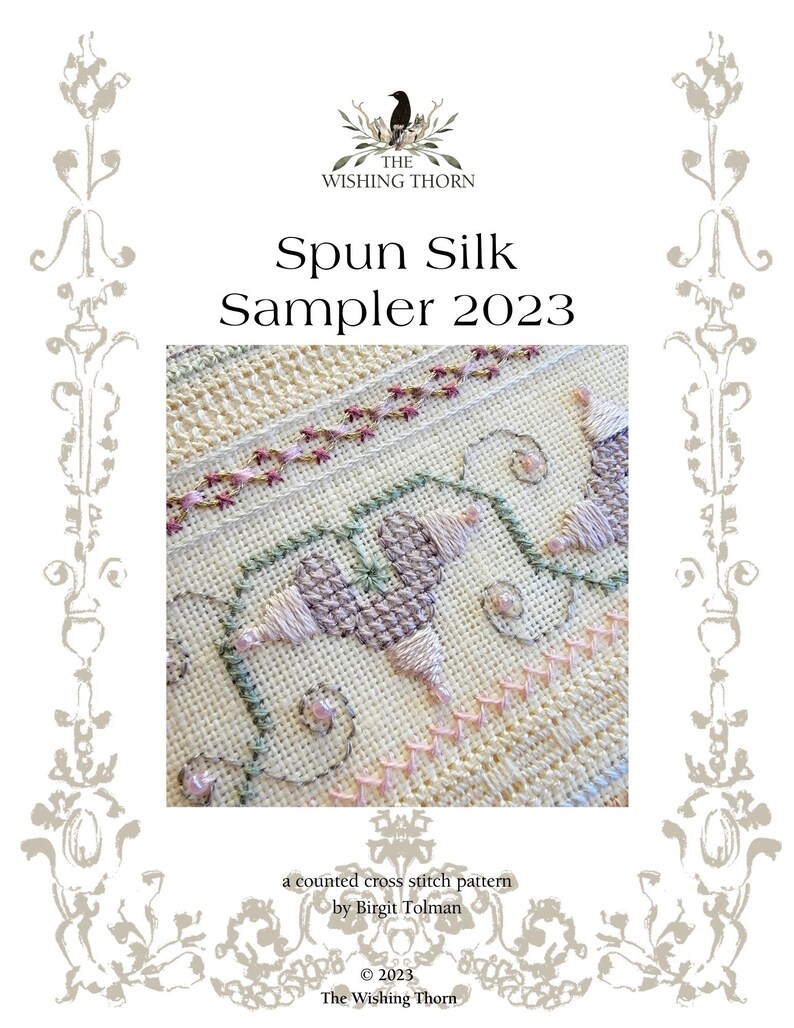 Spun Silk Band Sampler PDF Graph, Specialty Stitches Linen Needlework ...