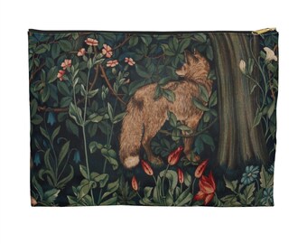 William Morris Little Fox Project Bag Cross Stitch, Needlework Travel Case, Cross-Stitch Project Bag, Needlework Supply Pouch