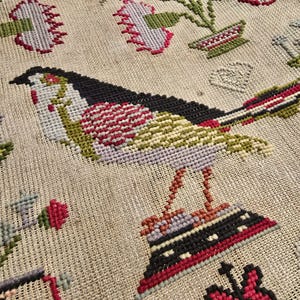 Amostrador PDF de Anne Davies, Padrão de ponto cruz amostrador galês, Download instantâneo de linha contada Arquivo digital Xstitch, Amostrador de motivos