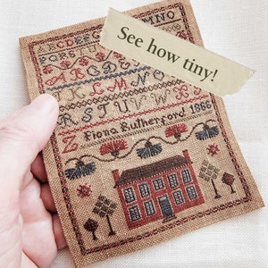 Fiona Rutherford 1866 Sampler PDF Chart, Cross Stitch Pattern, Counted Thread, American Miniature Sampler Reproduction Graph Diagram