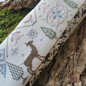 Woodland Walk Spot Motif Sampler PDF DOWNLOAD, getelde draad Instant xstitch digitaal bestand, getelde naaldkunst, kruissteektabel seizoenen