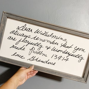 Aangepast gedenkteken handschrift bijbeltekst | Canvas