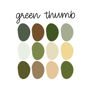 Green Thumb *30 Colors* | Procreate Color Palette or IG Story Highlight Colors | Instant Download