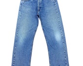 Levis 501 Jeans 90s Light Blue Washed Straight Leg Jeans Unisex W32 Vintage Levis 501 High Waist Button Fly Denim Mom Jeans Made In USA